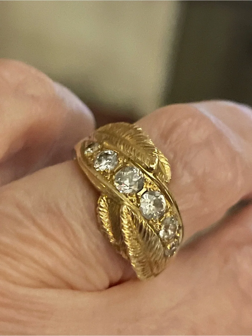 CUSTOM Vintage Solid 14k Yellow Gold .80 CT Mine Cut Genuine Diamond Ring OAK